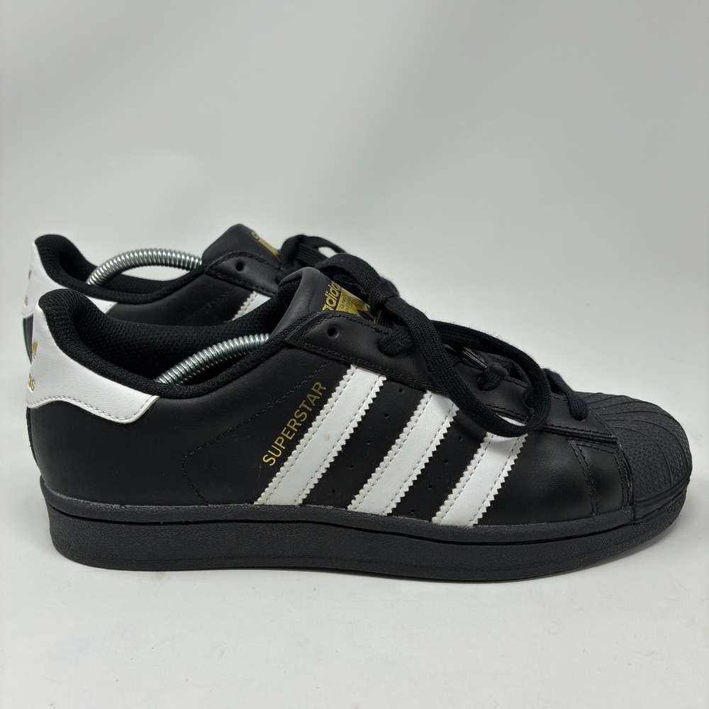 adidas Superstar Women's 7.5 Black White Gold Shell Toe Shoes B39397